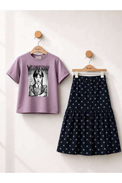Gocoland Wednesday Printed T-Shirt and Skirt Set