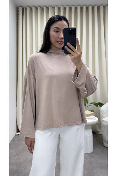YOUR NAME Dik Yaka Oversize Dökümlü Bluz
