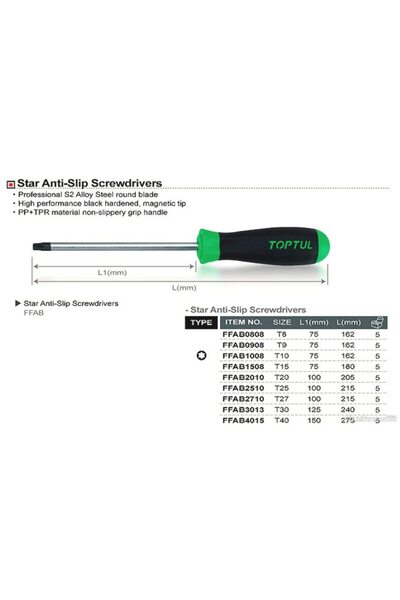 TOPTUL Star screwdriver, non-slip