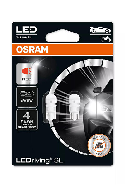 Osram LEDriving SL W5W Червена крушка |   12V - W2.1x9.5d - Комплект от 2 бро...