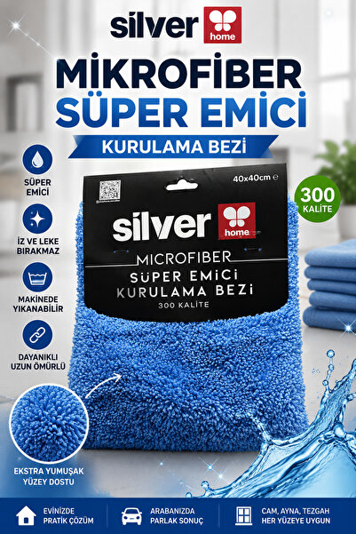 Silver microfiber süper emici kurulama bezi
