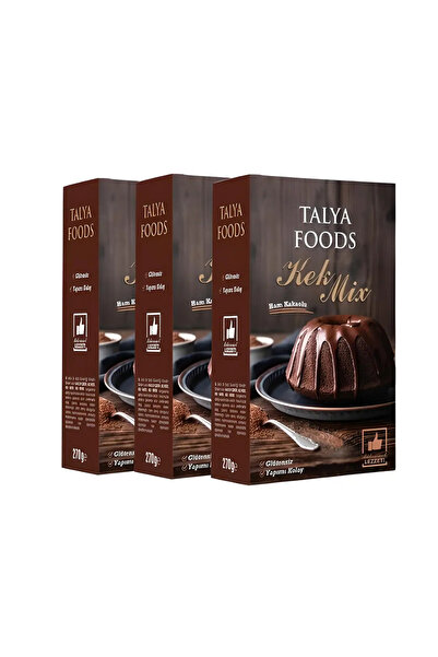 tms talya foods Talya Foods Glutensiz Kolay Yap Ham Kakaolu KEK Mix 3x270g Av...