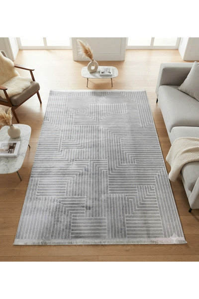 Merinos Vega Serisi %100 Akrilik Modern Çizgisel Geometrik Desenli Yumuşak Do...