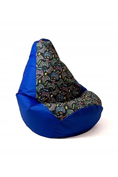 NO BRAND Pufa worek GO GIFT Grusza Druk Pad Player Chabrowy XL 130 x 90 cm