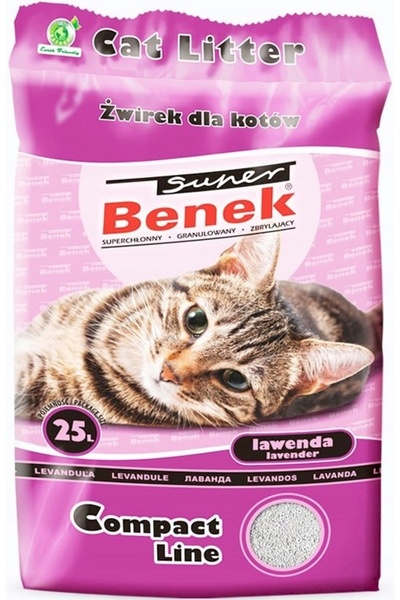 NO BRAND Așternut igienic pentru pisici SUPER BENEK Compact Lawenda 25 L