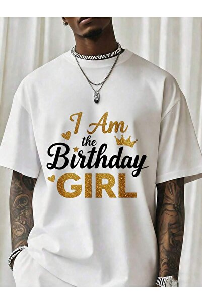 NOURAM قميص I Am The Girl بتصميم أسود وذهبي لامع للنساء والرجال، مناسب لحفلات...