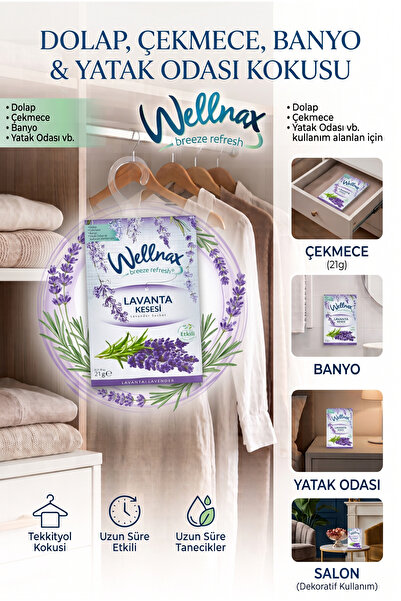 wappa 1 Adet Askılı Lavanta Kesesi, Uzun Süreli - Banyo, Yatak Odası, Dolap V...