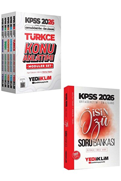 Yediiklim Yayınları 2026 KPSS Ortaöğretim Ön Lisans GY-GK Modüler Konu ve İŞİ...