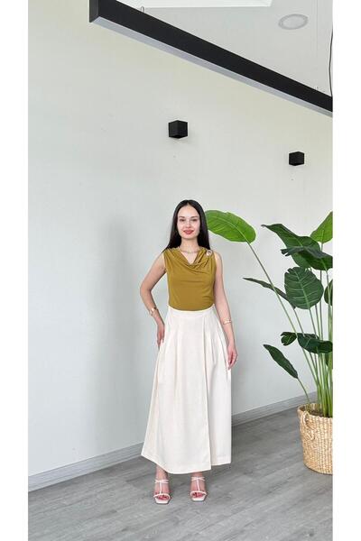 get crazy collection Women's Elastic Waist Skirted Trousers