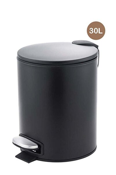 Trust Stainless Steel Trash Bin 30 Liter Black Anti-Fingerprint & Soft Close Lid