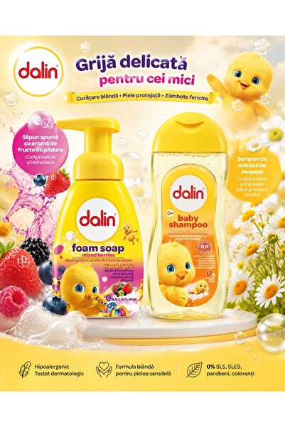 Dalin Set Baby – Șampon cu Mușețel 200 ml + Săpun Spumă Mixed Berries 200 ml