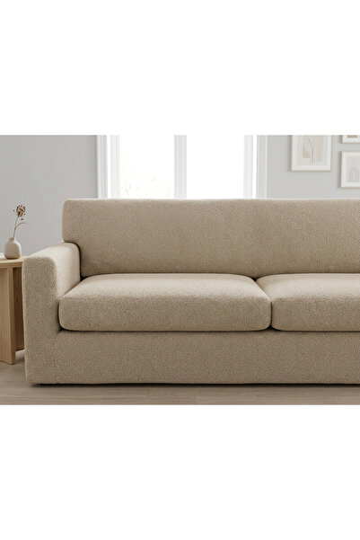 GENÇEV HOME COLLECTİONS Bohemian Lycra Sofa Cover Set 3+3+1+1 Soft Textured F...