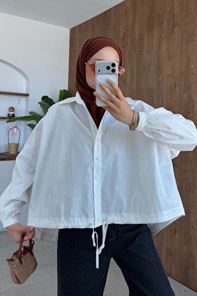 Hazamoda Oversize Poplin Gömek White