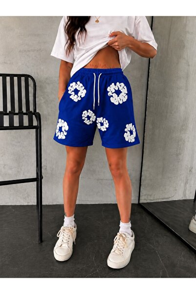 classy moda Cloud Patterned Unisex Shorts – Comfortable Cut Summer Trend Over...