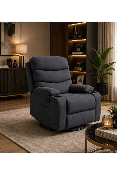 N.zone Modern Luxury Swivel Recliner Chair with Extendable Footrest, Ergonomi...