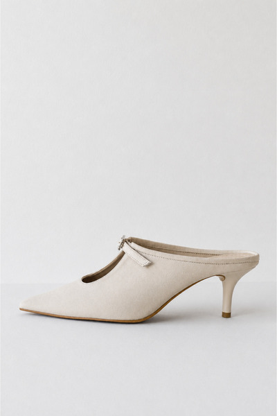 WilloWara Women's Pointed Toe Buckle Heeled Slippers |   Miya