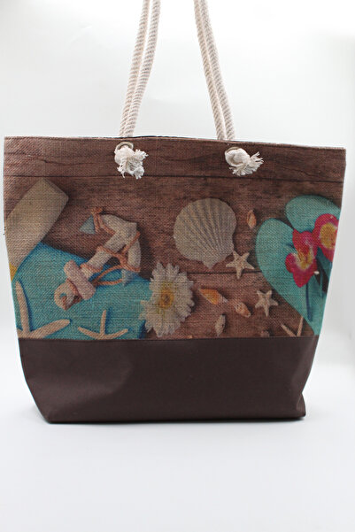 Rosso Collina Women's Fabric Soft Handle Beach Bag Multicolor
