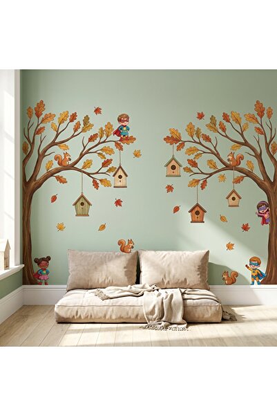 KanvasSepeti Magical Forest and Trees Kids Room Wall Sticker - Unisex Kids Ro...