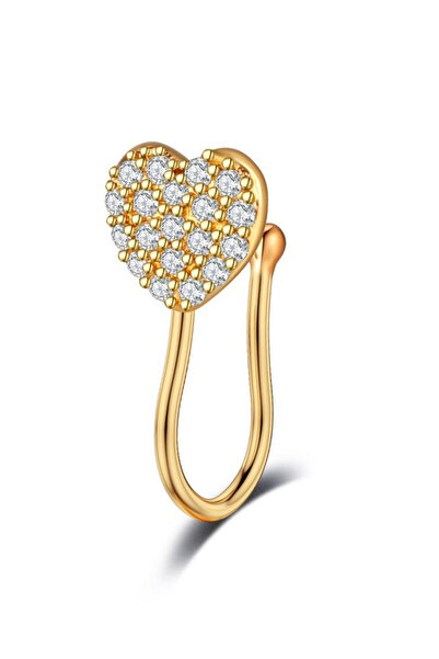 VeeShop Ελάχιστο σκουλαρίκι τύπου ear cuff, ψεύτικο πιρσινγκ μύτης, καρδιά με...