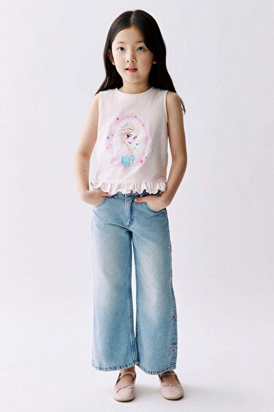 H&M Frill-trimmed printed top
