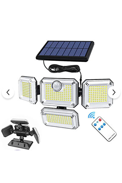 borayris SOLAR 4 KAFA 200 LED 5 METRE KABLOLU GÜNEŞ ENERJİLİ SPOT DIŞ ORTAM. ...