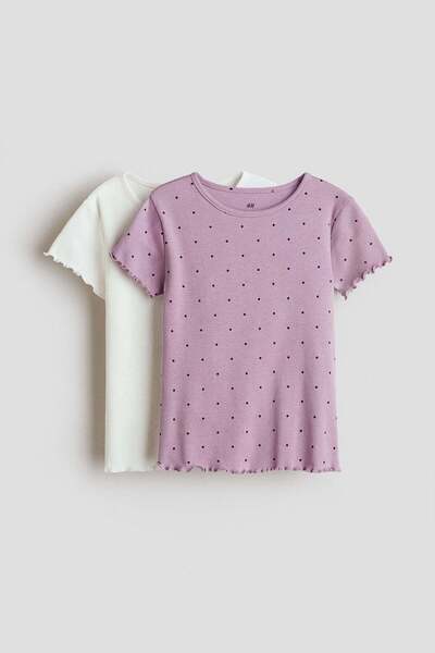 H&M 2-pack ribbed cotton T-shirts
