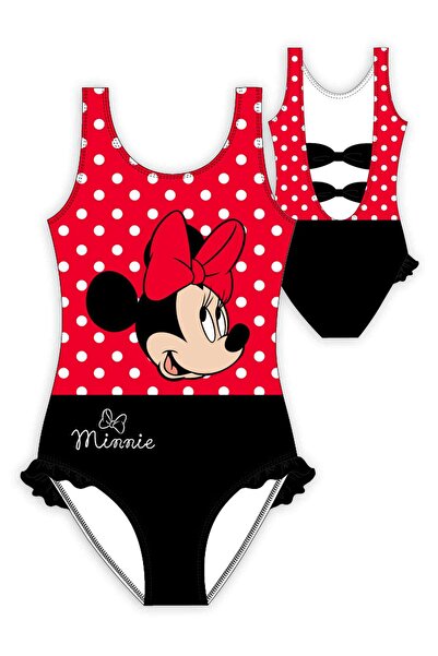 Disney Minnie Costum de baie roșu 3-9 ani cu protecție UV și 2 fundițe 88% po...