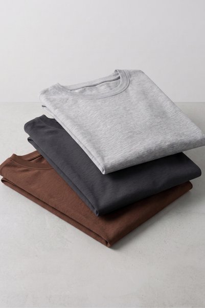 KİAGU Tricou de bază pentru fete și băieți Set de 3 tricouri din bumbac cu mâ...