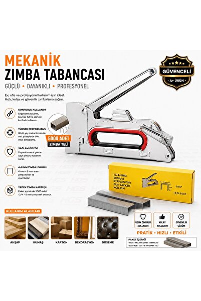Trendhane MEKANİK ZIMBA TABANCASI 5000 TEL 13/8 ÖLÇÜ