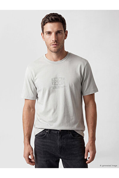 LC Waikiki Ανδρικό T-shirt με στρογγυλή λαιμόκοψη και στάμπα