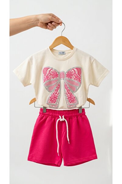 miviko Girls' Stylish Summer Shorts Set Stylish Model Top and Bottom Set 2-Pi...