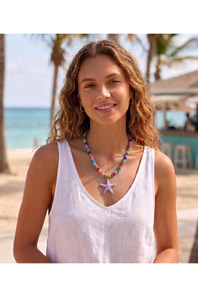 Retrovy Store Natural Stone Coastline Necklace