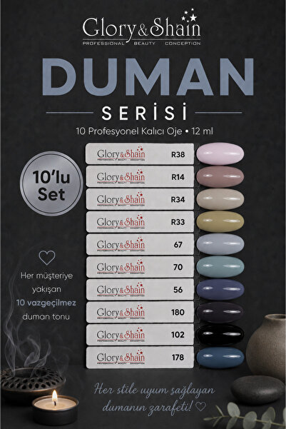 Glory&Shain Kalıcı oje Set 10 adet ''Aşk Serisi''protez tırnak