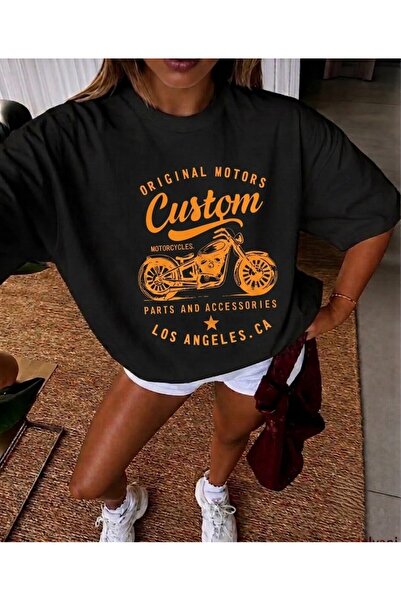LELVANİ Unisex Original Motors Custom Los Angeles Ca Front Printed T-Shirt