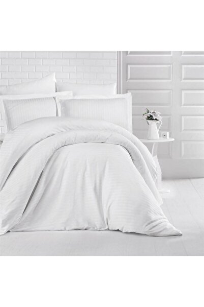 Linea Home Τυπωμένη Μαλακή Σατέν Παπλωματοθήκη Λευκή Σούπερ Διπλή 220x250 LH4...