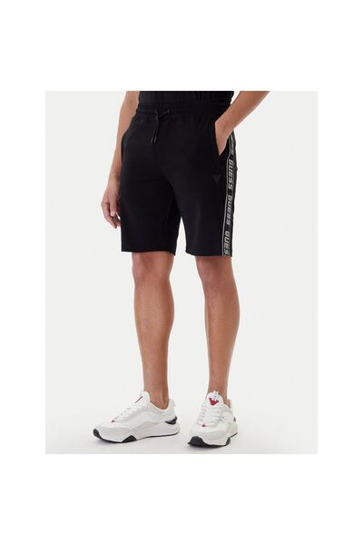 Guess Pantaloni scurți sport bărbați Z2YD02K6ZS1 Negru