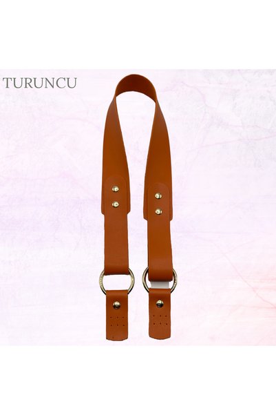 Oxford İplik Rivet Bag Handle Faux Leather 74 cm Orange
