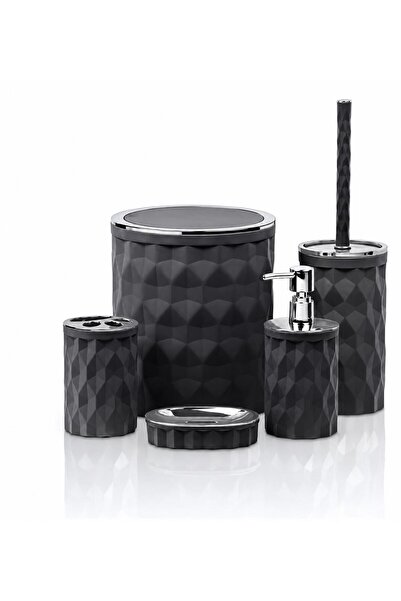 Kosova Diamond 5-Piece Bathroom Set Anthracite/Chrome Oky-1302 Dmd-04