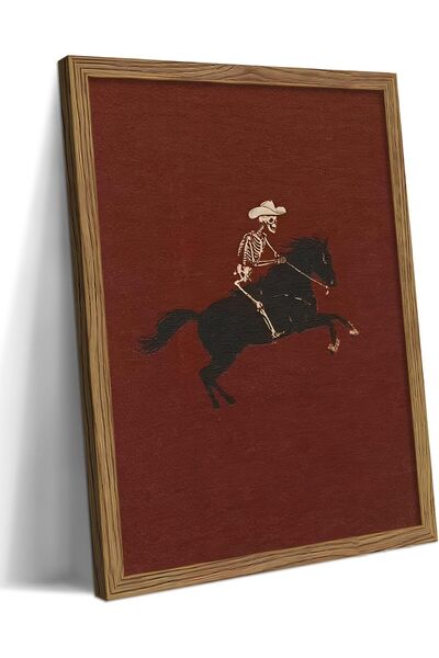 Signtouch Advertising Premium Canvas Western Cowboy Skull 40x60 cm Set of 3 w...