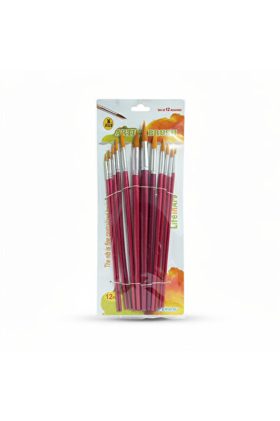 OEM Set de 12 Pensule Lungi pentru Pictura cu Varf Rotund Diferite Marimi