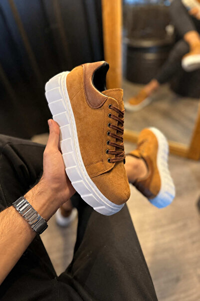 pabucmarketi Tan Suede Lace-Up Men's Sneaker