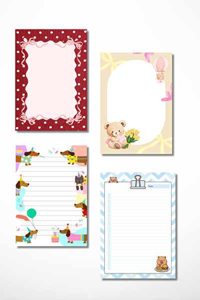 pnkycrco A6 Boyutunda 4'lü Not Kağıdı Bloknot Notepad To do List Planlayıcı |...