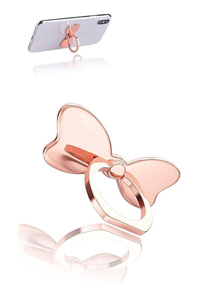 Generic 360° Rose Gold Metal Phone Ring Holder & Car Mount
