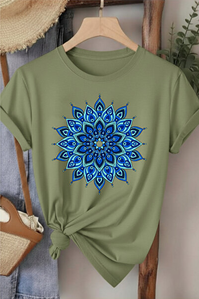 l'eivor Mandala & Nazar Design Printed Women's Cotton T-Shirt