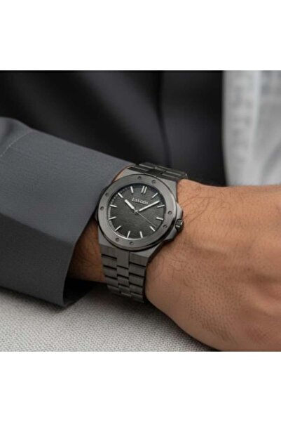 LAVOS Men's Watch with Black Steel Bracelet