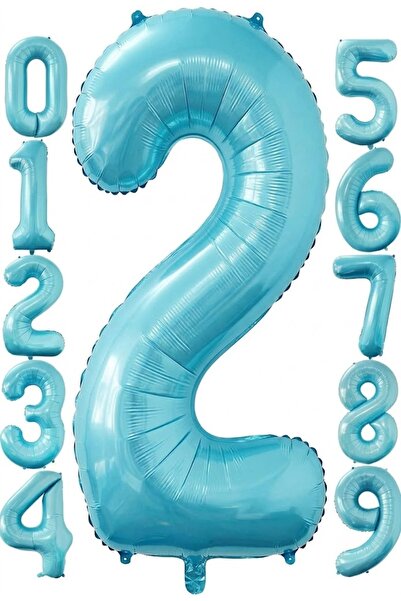 baloss fer 2 Blue Number Foil Balloons 76 cm Helium Compatible Birthday Party...