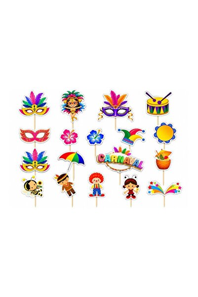 DecoParty Set de decorațiuni pentru tort – Tematică de carnaval, 18 piese, Ca...