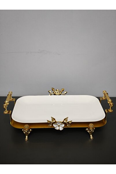 PARILTI HOME COLLECTİON Luxury Rectangular Special Laser-Cut Figured Serving ...