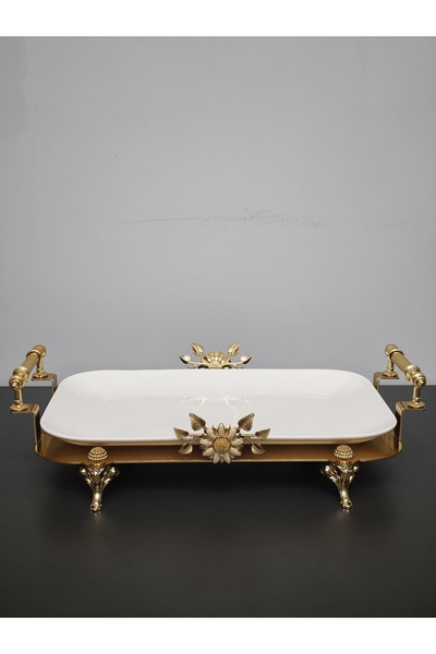 PARILTI HOME COLLECTİON Luxury Rectangular Special Laser-Cut Figured Serving ...