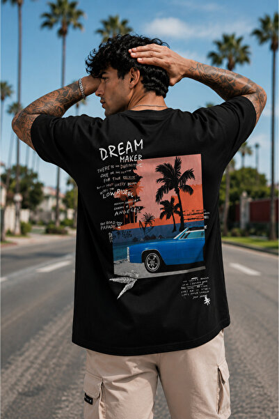 Clothify Unisex Oversize Dream Haker Printed Premium T-Shirt 100% Cotton Crew...